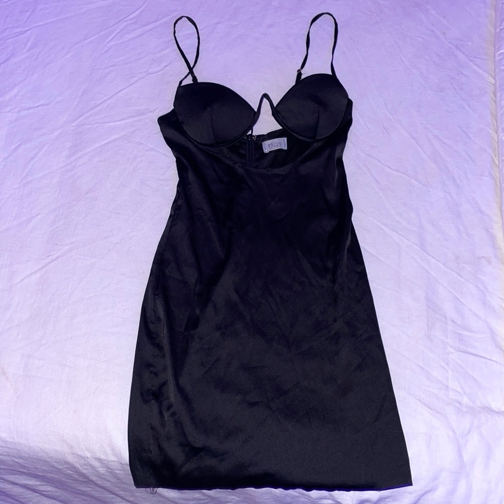 Black underwire bra mini dress